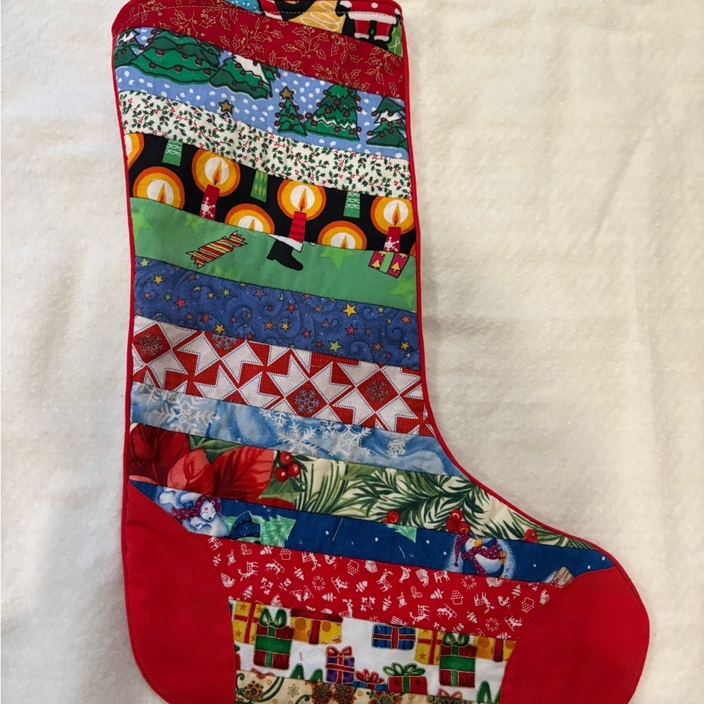 Vintage Festive Patchwork Christmas Stockings - Picture 3 of 4